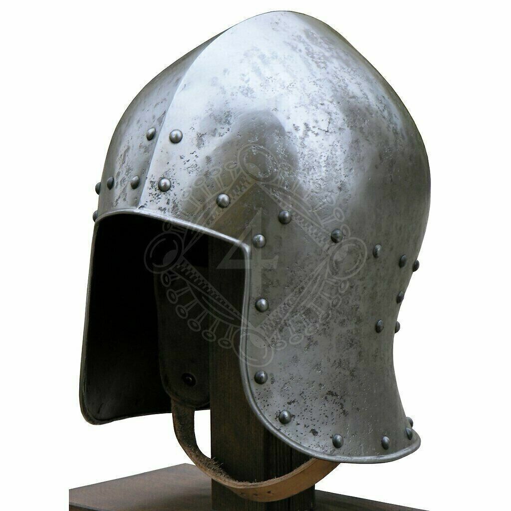 Antique Handmade 1.5 mm Steel Medieval Knight Barbuta Helmet With Padding