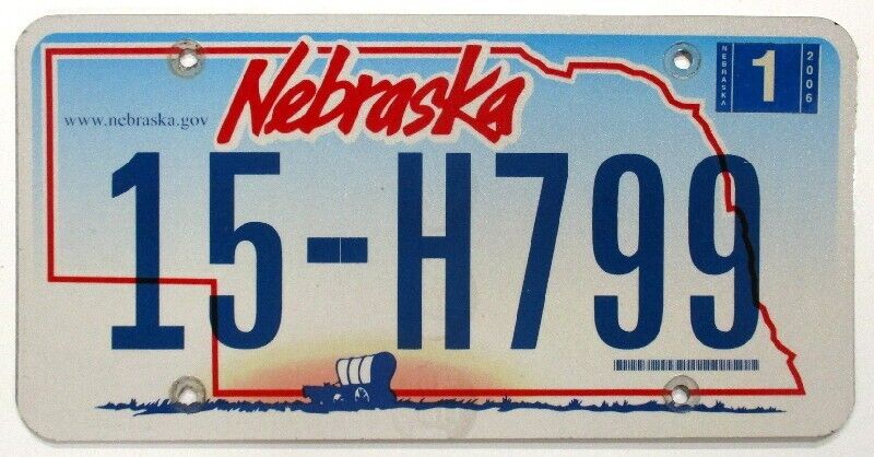 Nebraska 2006 Pioneer Covered Wagon License Plate 15-H799 Lincoln County
