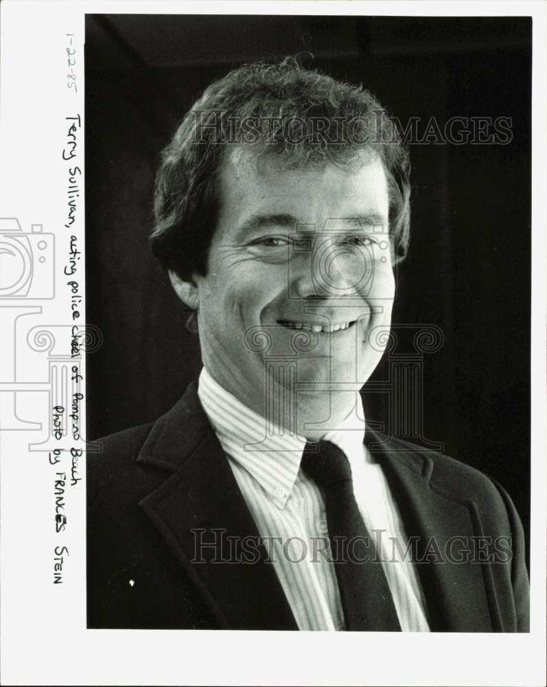 1985 Press Photo Terry Sullivan, acting police chief of Pompano Beach, Florida