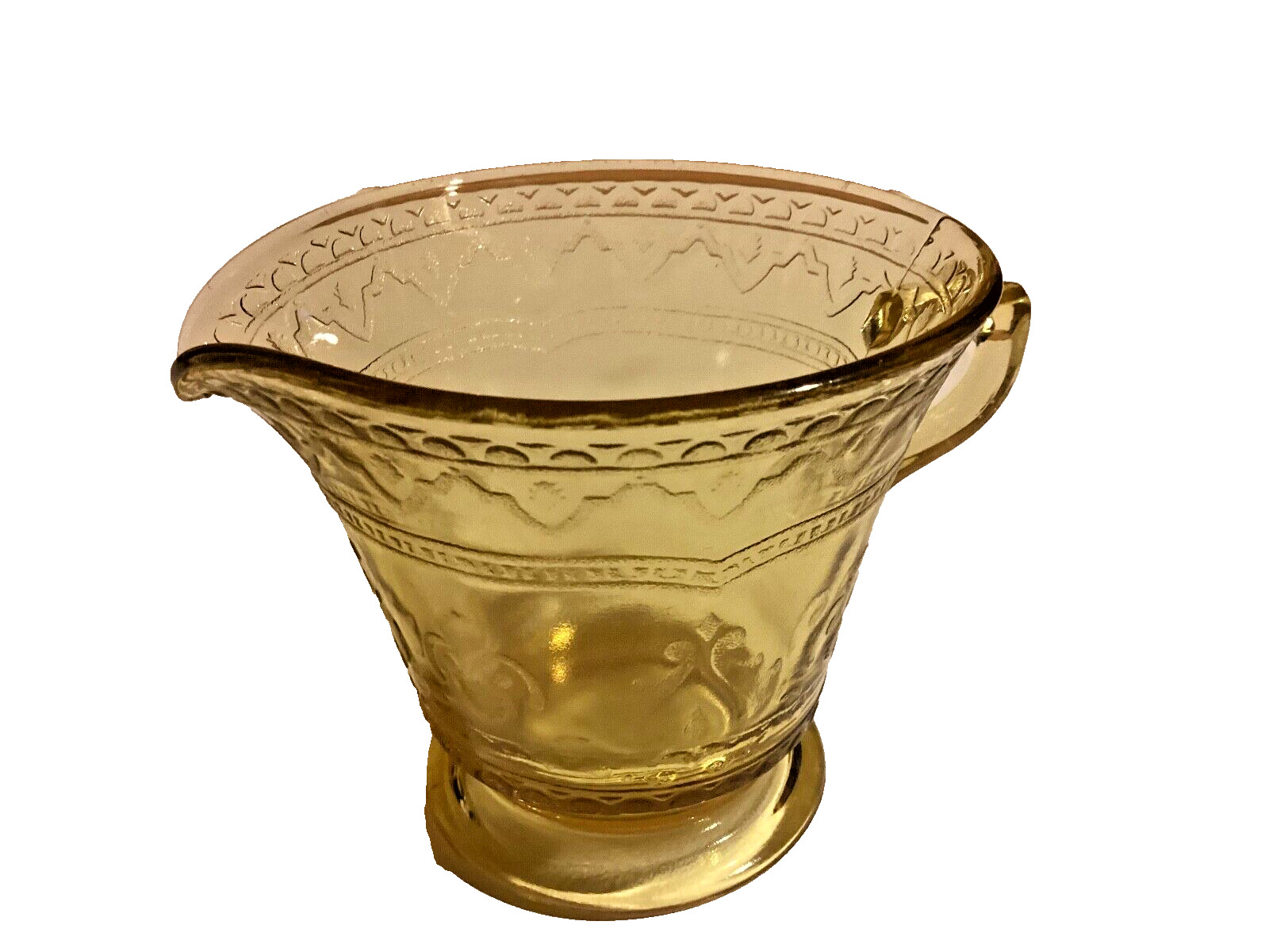 Vintage Federal Glass Amber Patrician Spoke Creamer Only