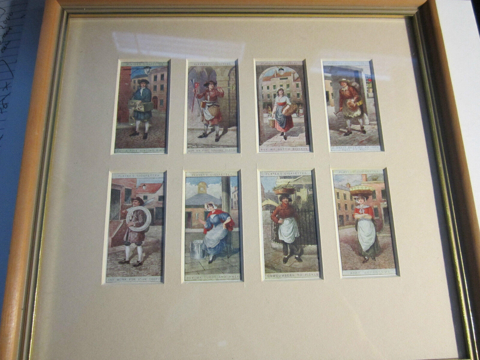 LOT OF (8) MINT 1916 PLAYER'S CIGARETTE CARDS WITH COA FRAMED 10