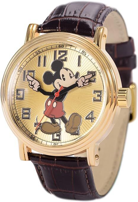Disney Mickey Mouse Adult Vintage Articulating Hands Analog Quartz Watch.