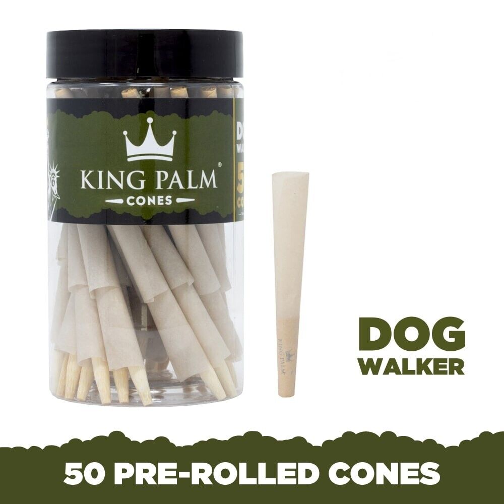 King Palm | Dog Walker | Pre-rolled Cones Holds 0.5 Gram | 50 Pack Tube