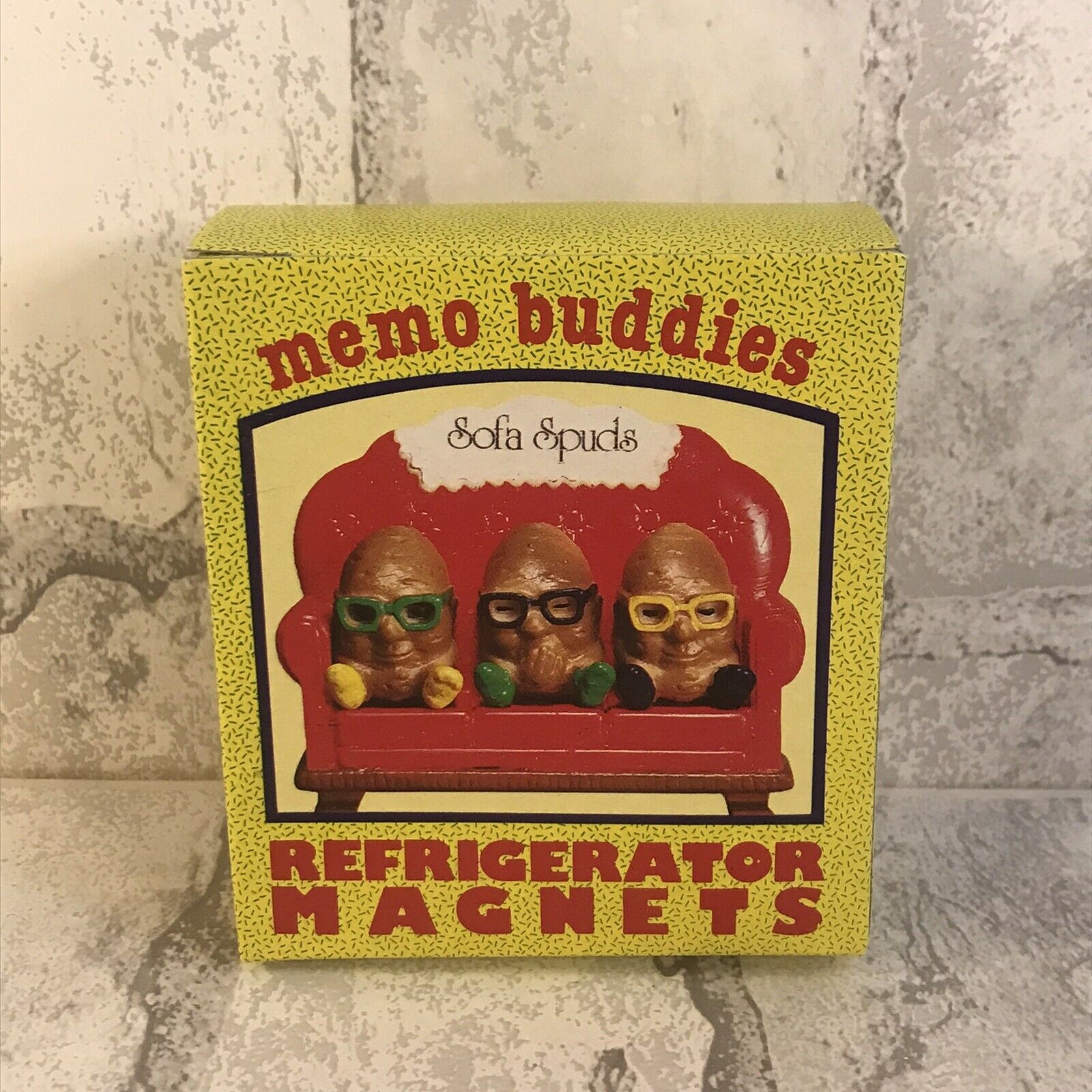 Vintage 1980 NIB Memo Buddies “Sofa Spuds” Rubber Magnets