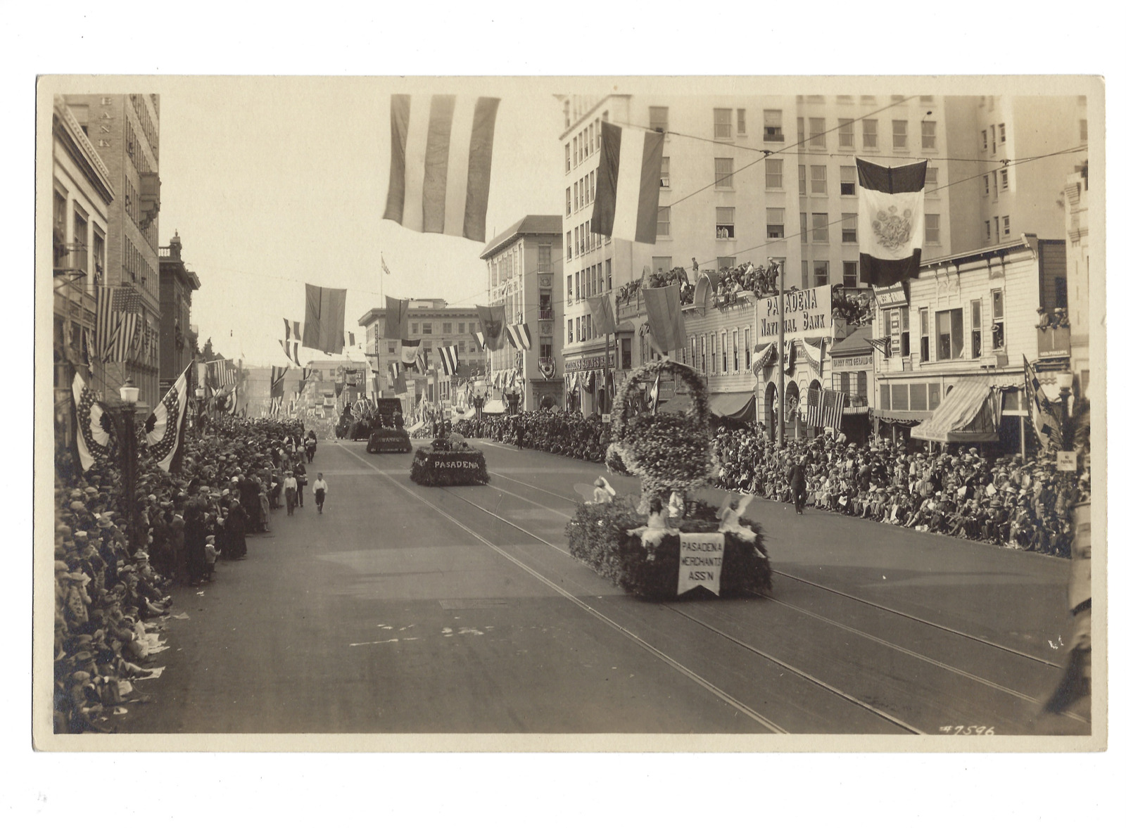 Pasadena California 1928 Tournament of Roses Parade Street Scene Photo Floats CA
