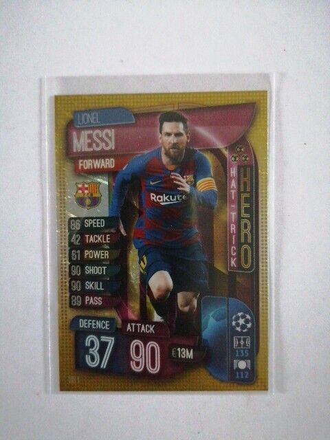 2019/2020 Topps Match Attax UEFA Champions League Lionel Messi Hat Trick Hero #