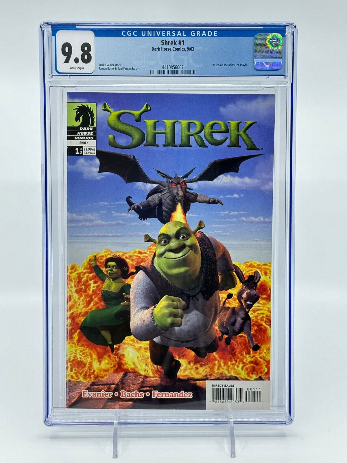 Shrek #1 CGC 9.8 White Pages Based on the Animated Movie Dark Horse Comics 2003