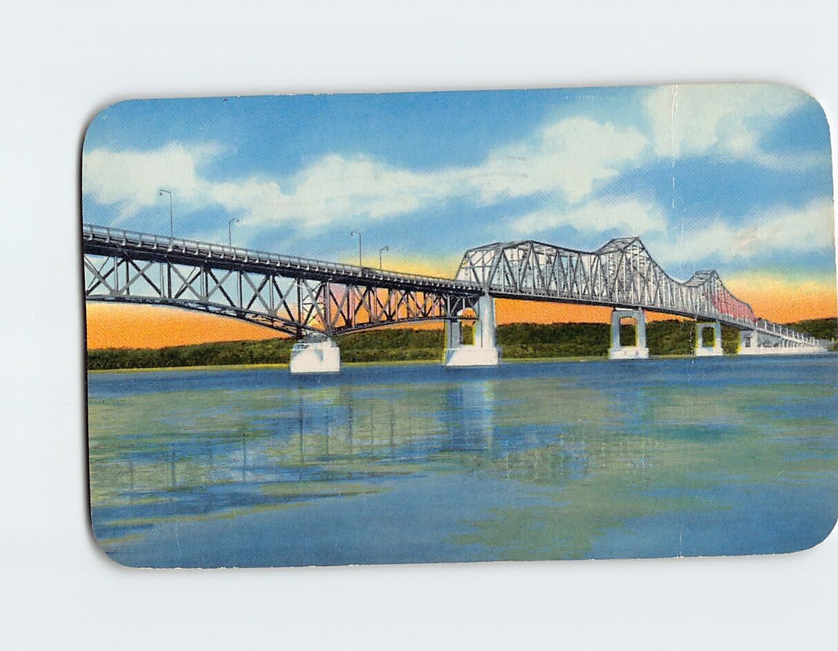 Postcard Beautiful McClugage Memorial Bridge Peoria Illinois USA