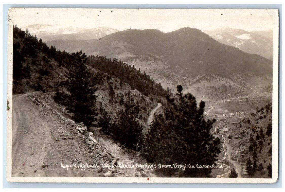 c1920's View Of Idaho Springs From Virginia Canon Road CO RPPC Photo Postcard