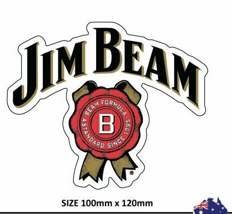 2 X JIM BEAM Stickers 4x4 Mancave BBQ BOAT CAR Trailer 