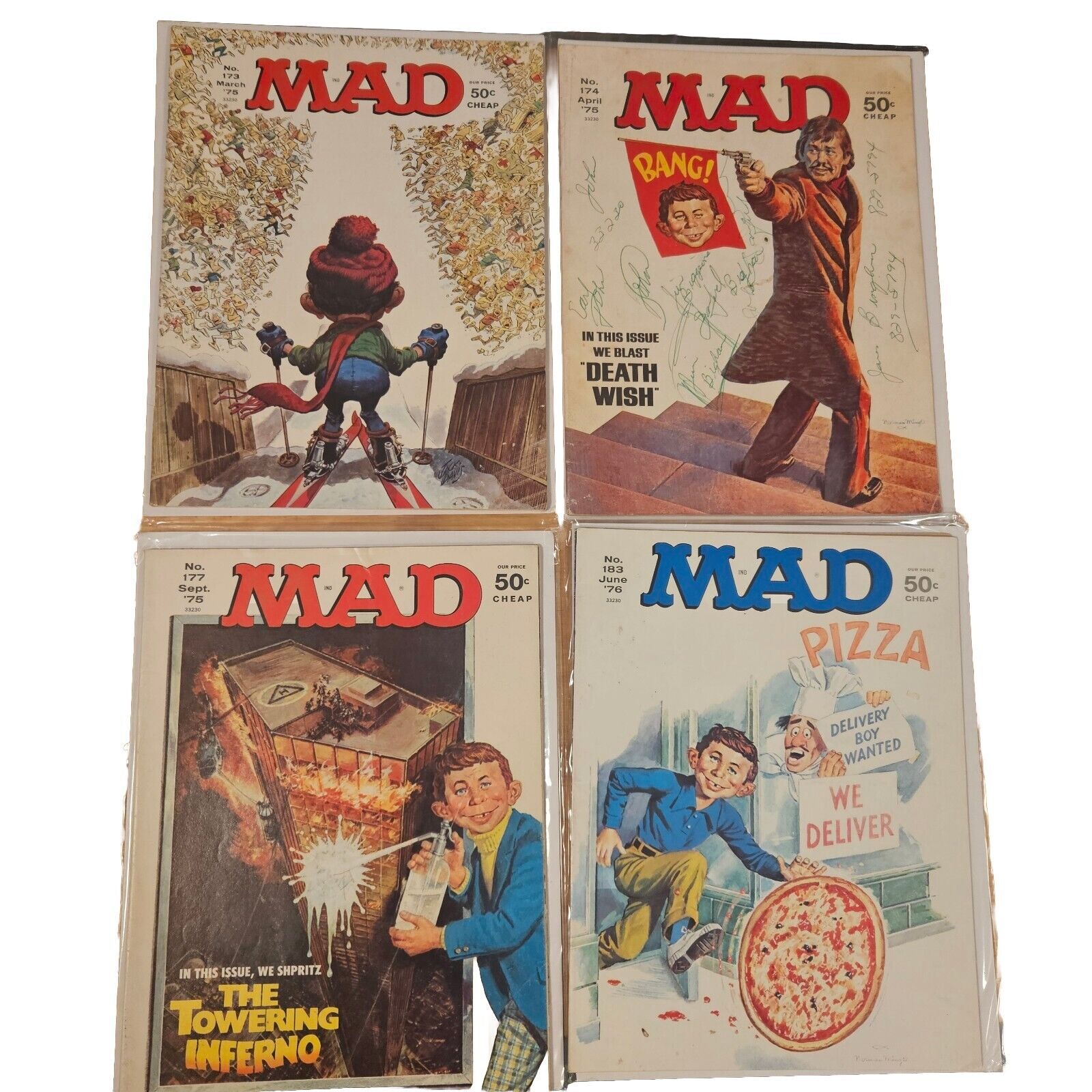 MAD Magazine 1975 76 Lot VTG Comics 173 174 177 183 no labels