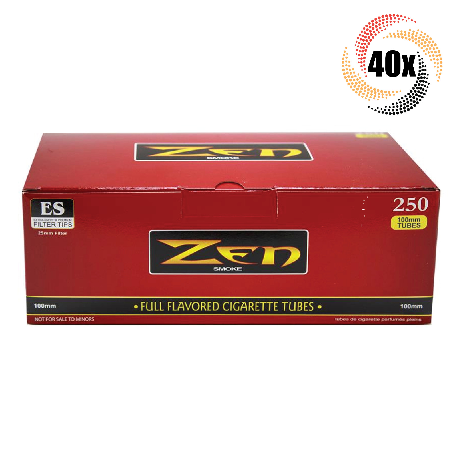 40x Boxes ZEN Cigarette Tubes Regular 100MM ( 10,000 Tubes ) Cigarette Tube RYO