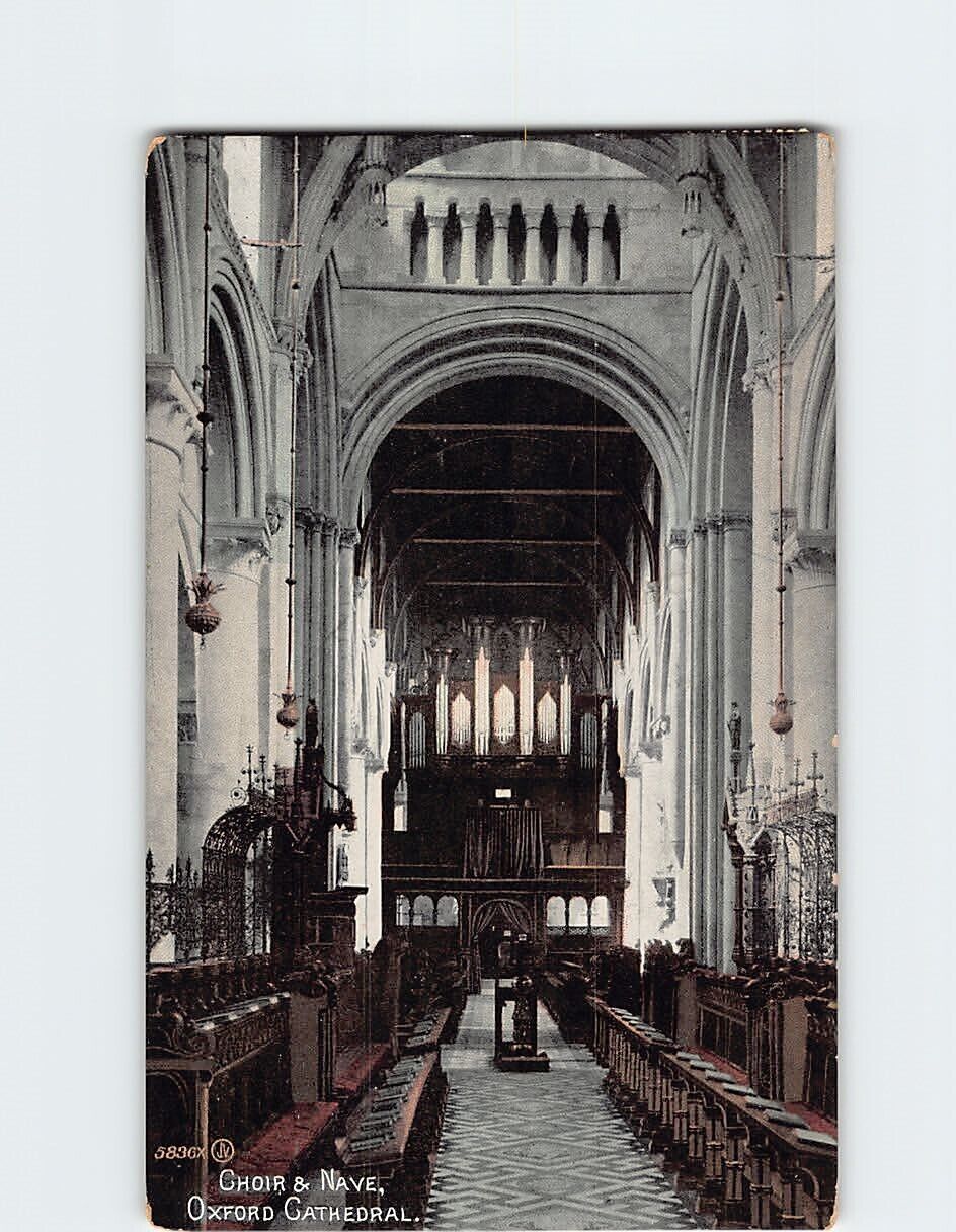 Postcard Choir & Nave Oxford Cathedral Oxford England
