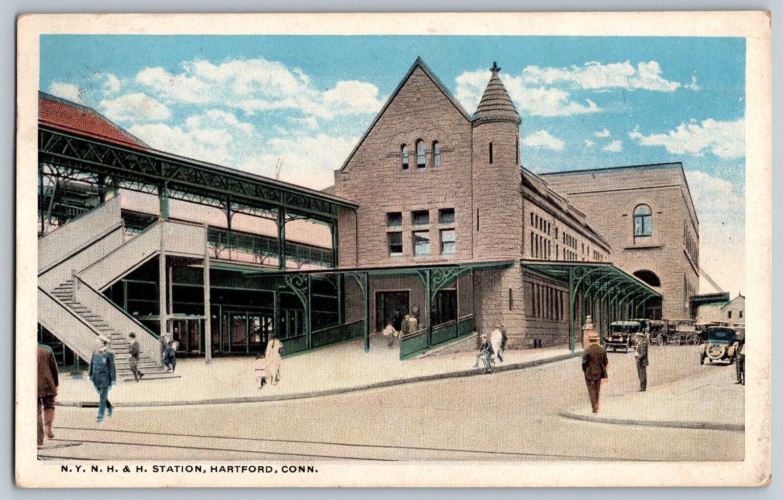 Hartford, Connecticut CT - N. Y. N. H. & H Train Station - Vintage Postcards