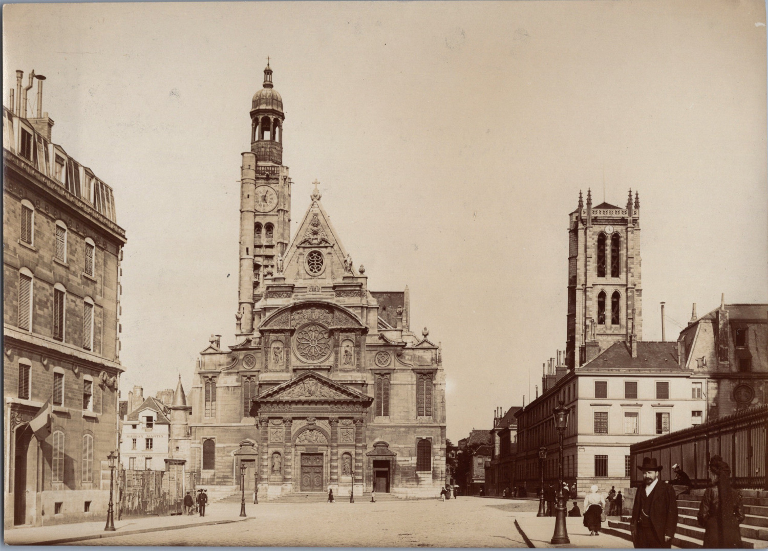 Paris, church, Saint-Étienne-du-Mont, vintage print, ca.1890 vintage print ti print