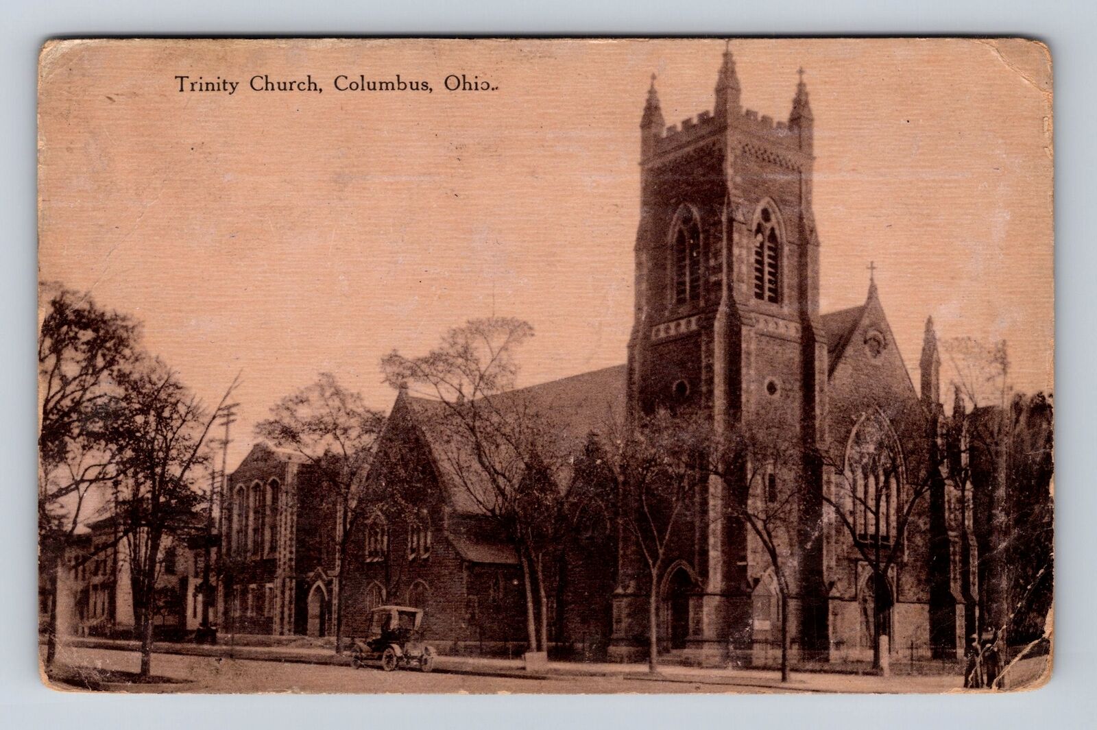 Columbus OH-Ohio, Trinity Church, Religion, Antique, Vintage Card c1914 Postcard