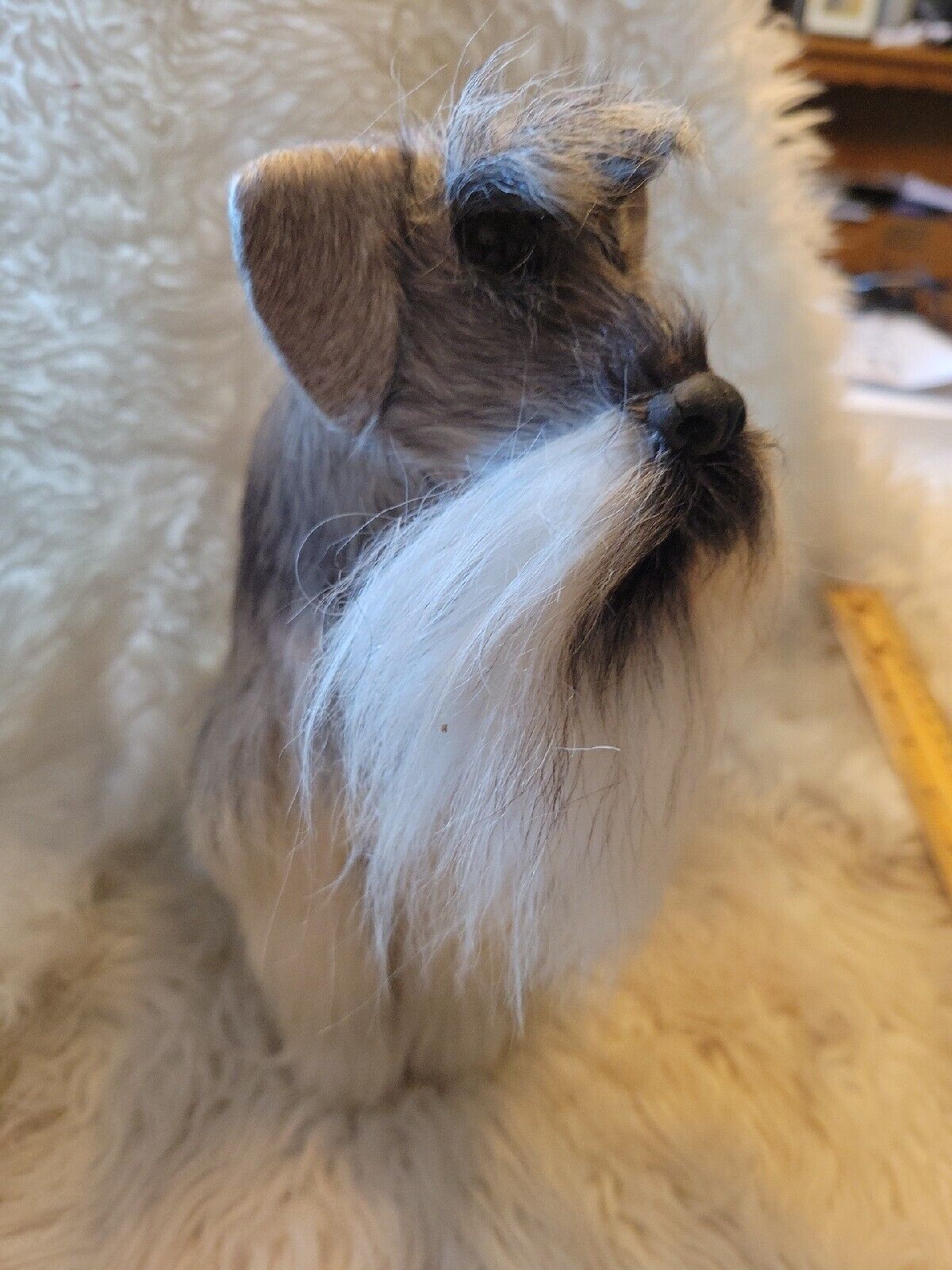 Realistic Miniature Schnauzer Dog Statue 9