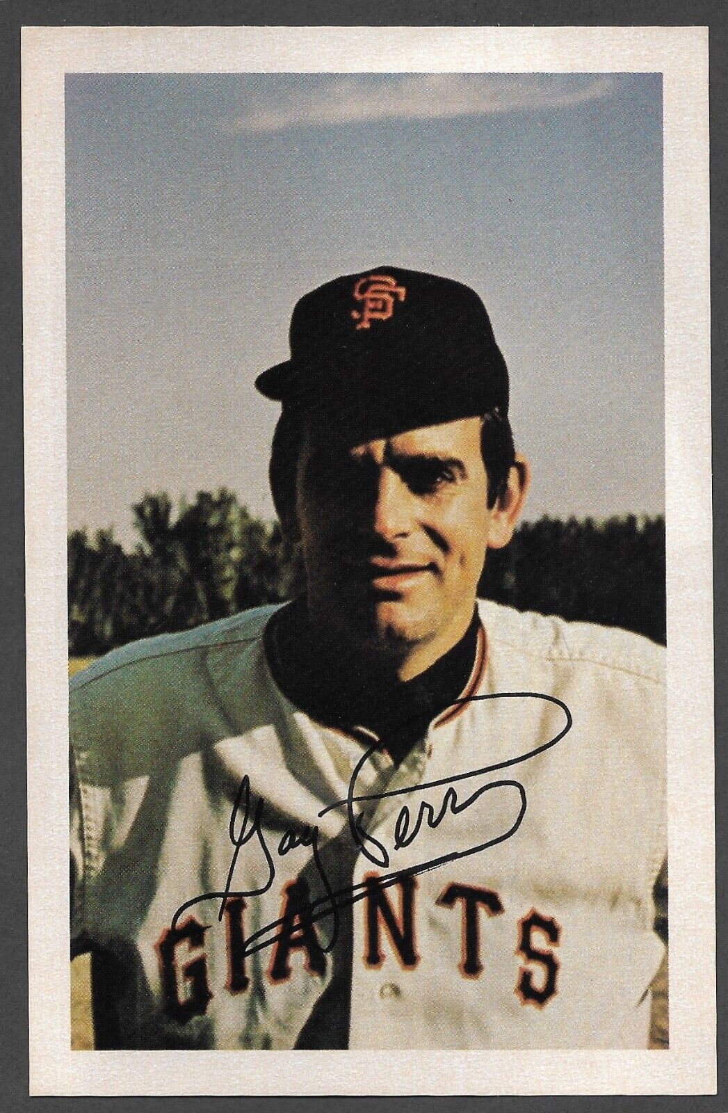 1971 TICKETRON Gaylord Perry  GIANTS  UNSIGNED  3-7/8 x 6  PHOTO CARD #19