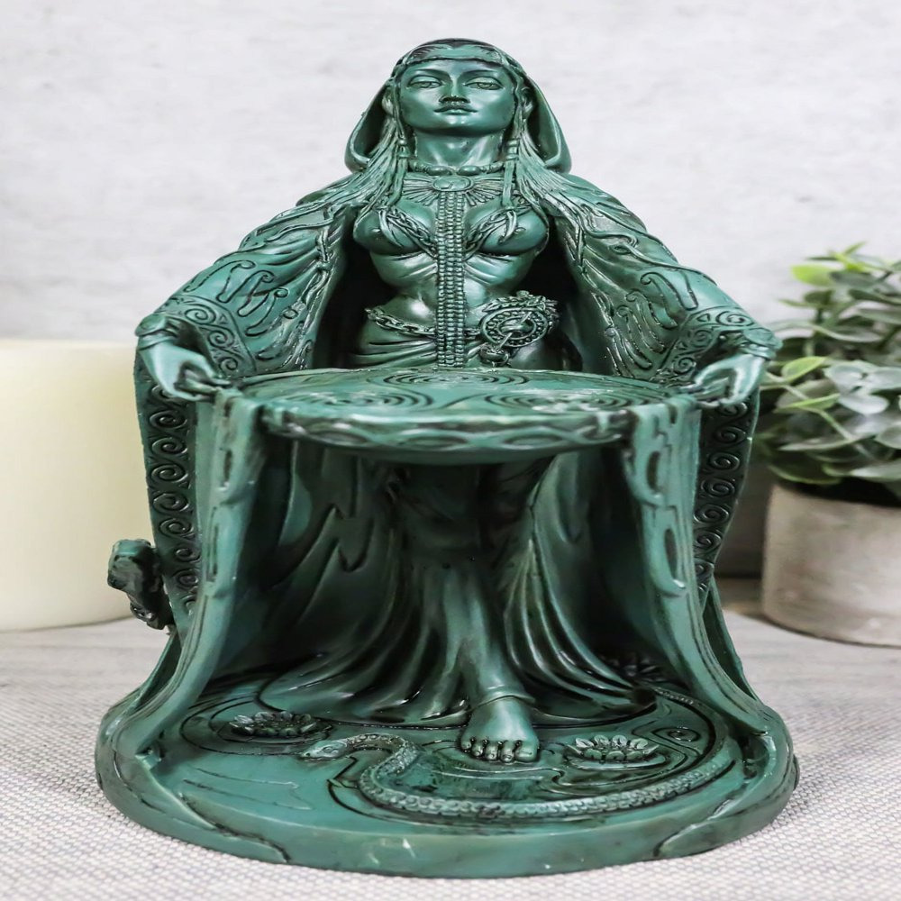 Irish Triple Goddess Danu With Cauldron Statue 9\