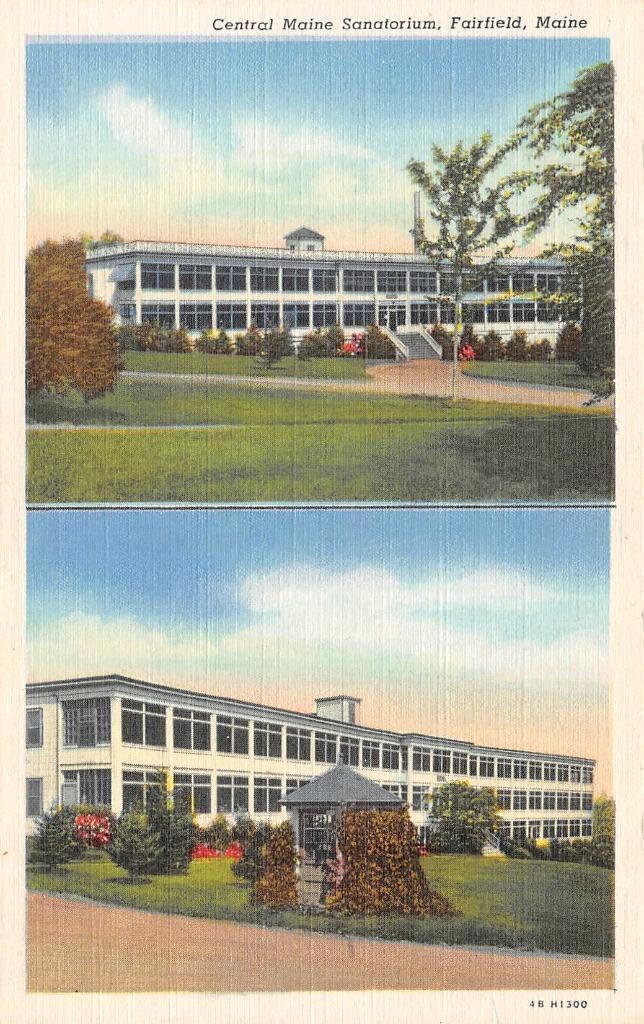 Fairfield, ME Maine   CENTRAL MAINE SANATORIUM~Now Abandoned  ca1940\'s Postcard