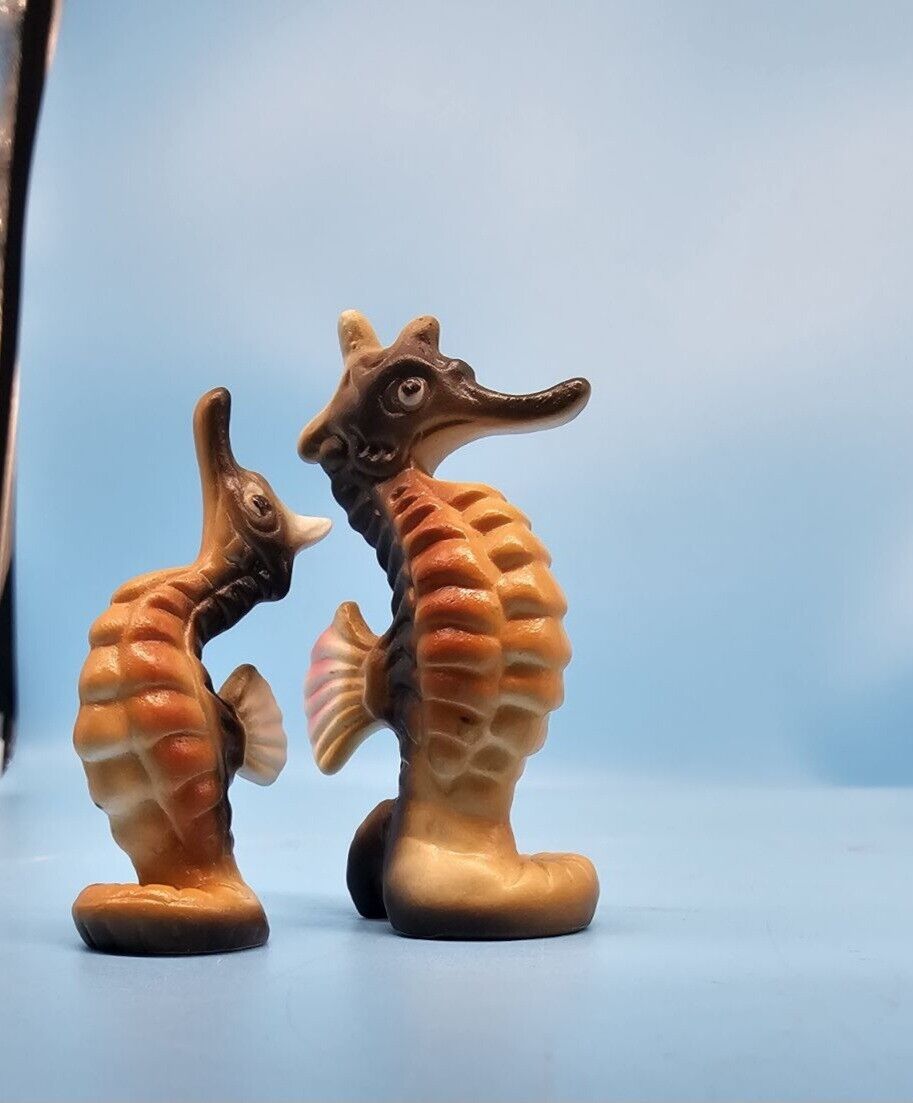 Vintage Miniature Seahorse Figurines Bone China Set Of 2