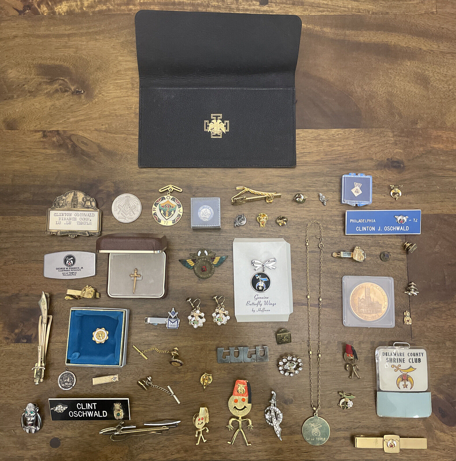 Lot Of Vintage Fraternity Masonic Gold Filled Antique Jewelry Pins Collection