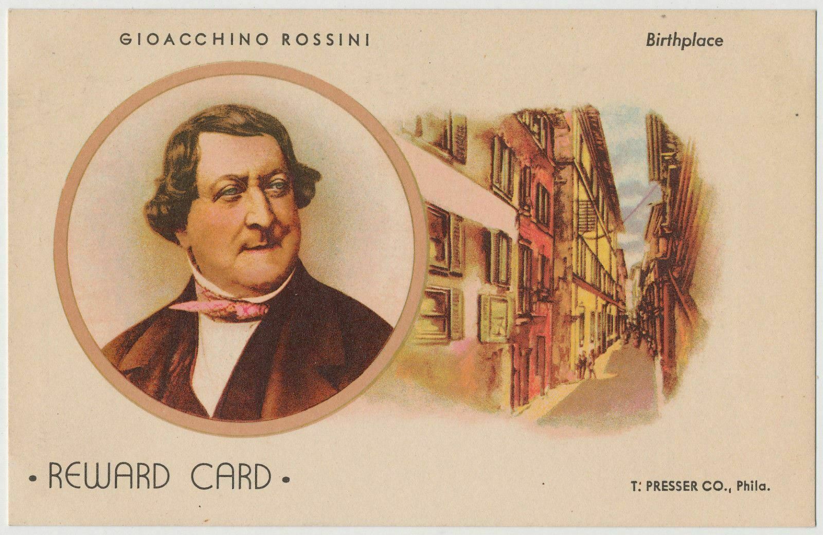 Gioacchino Rossini - T. Presser Co. Music Reward Card