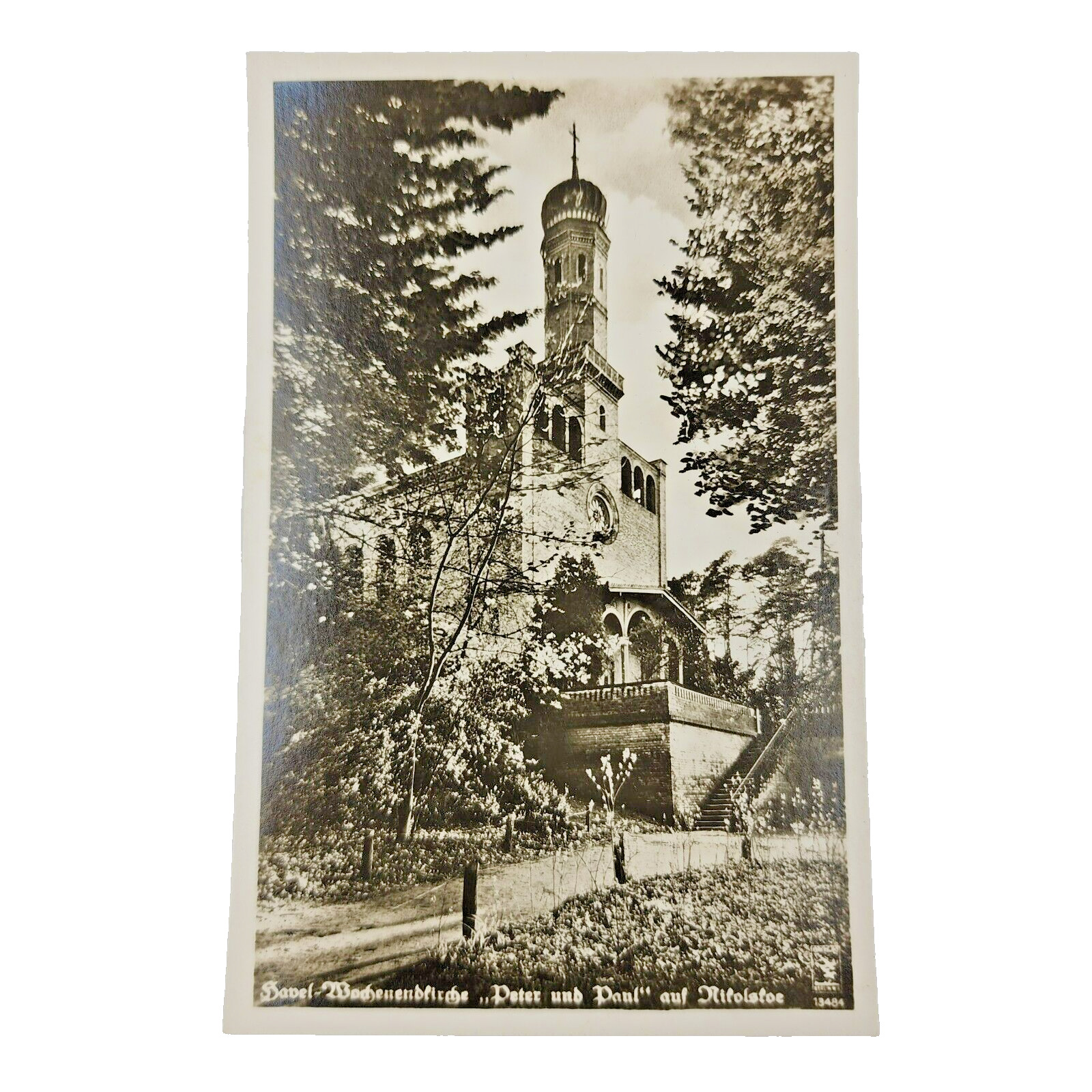 Vintage-RPPC-Berlin Germany-Ausflugler Kirche-Peter and Paul Church