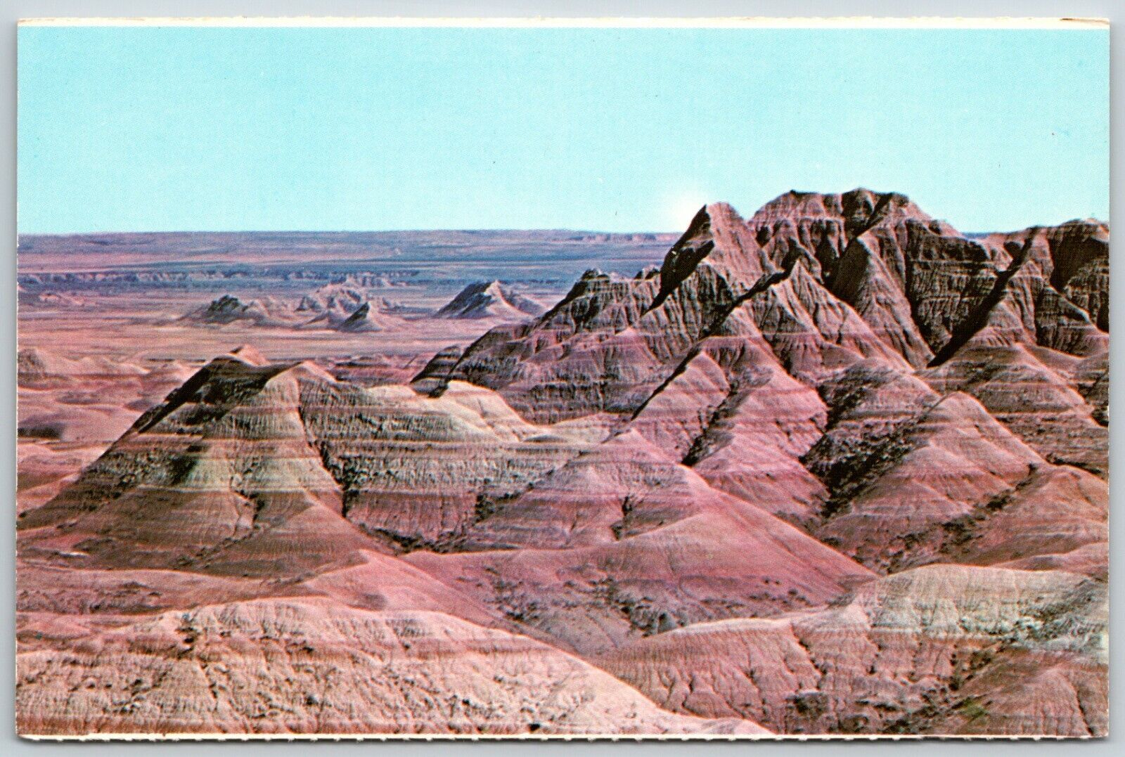 Multi-Colored Buttes, Badlands National Monument, South Dakota - Postcard