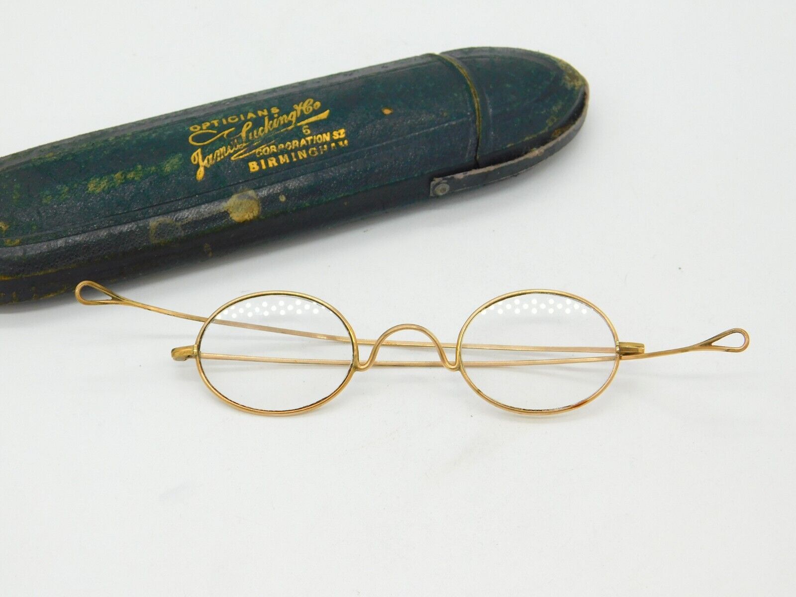 Victorian A1 Rolled Gold Boxed Reading Spectacles Antique c1890