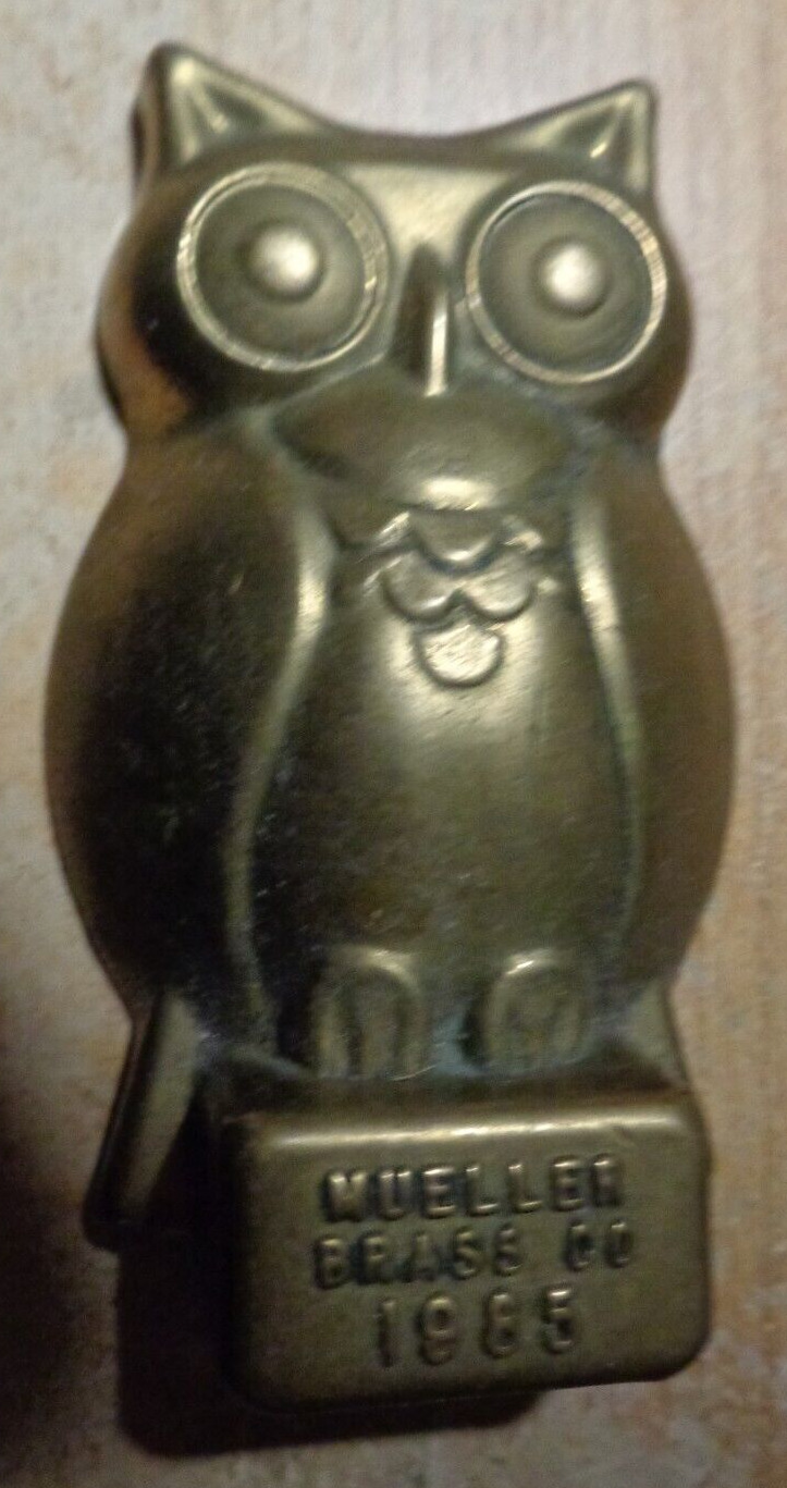 Solid Brass Owl - Mueller Brass Co. 1985