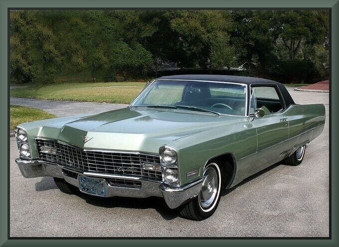 1967 Cadillac Coupe Deville, GREEN, Refrigerator Magnet, 42 MIL Thickness