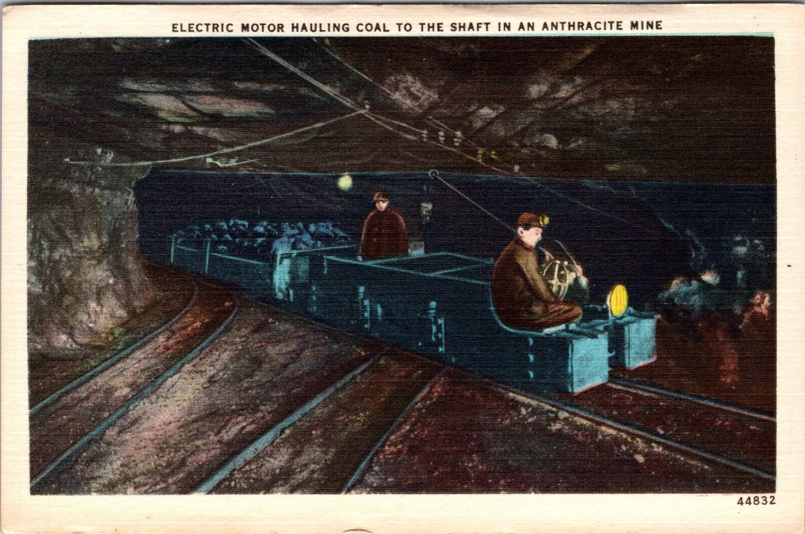 Postcard Electric Motor Hauling Coal To The Shaft In An Anthracite Mine [ai]
