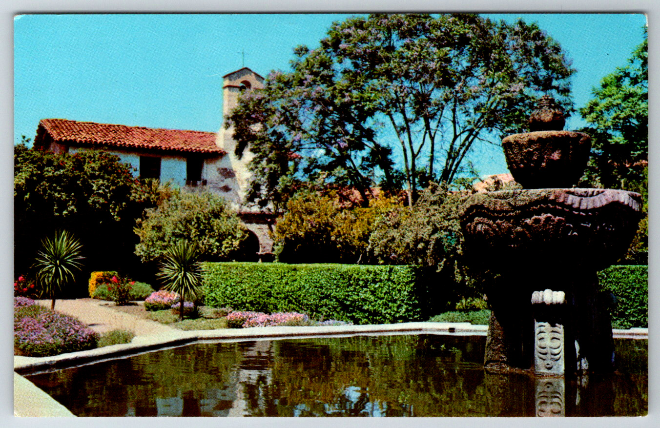 c1960s Mission San Juan Capistrano California Inner Patio Bell Tower Postcard