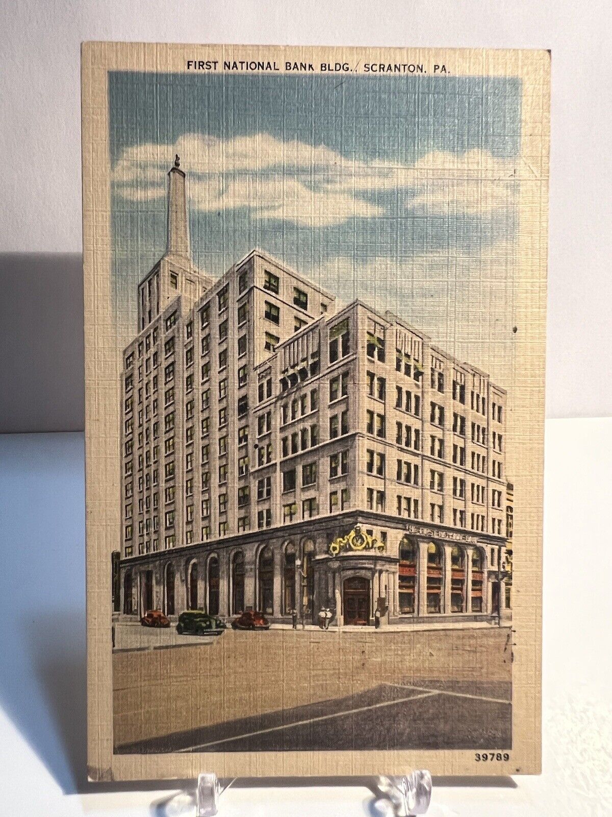 First National Bank Scranton PA Vintage Postcard Pennsylvania c1944