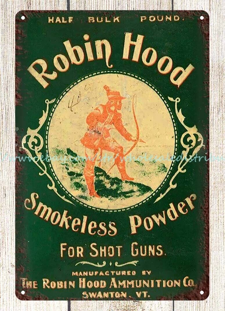 Robin Hood Gun Powder Tin metal tin sign girl bedroom decorating ideas