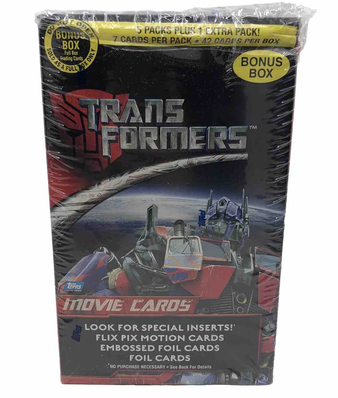 2007 Topps “TRANSFORMERS” Movie Trading Cards 6 Pack Blaster Box