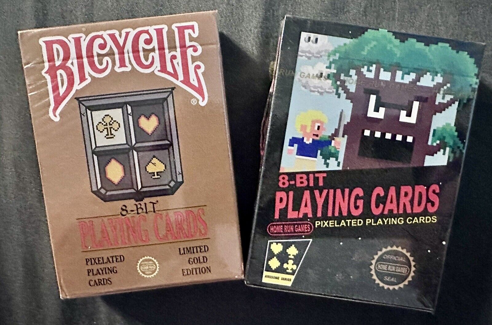 Bicycle 8-Bit Gold Playing Cards (LIMITED) AND 8-Bit Playing Cards by Home Run