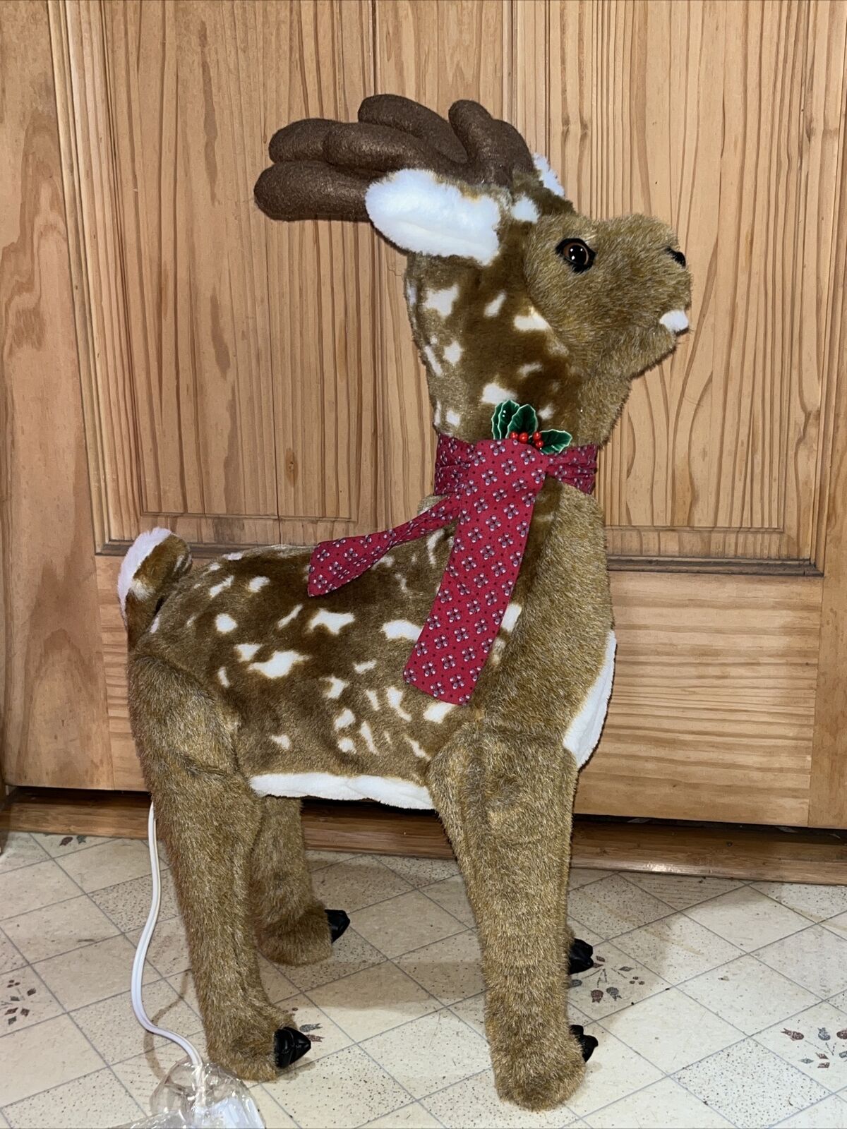 Santa\'s Best DASHER Standing Plush Reindeer Motionette 1993 Animated Collectable