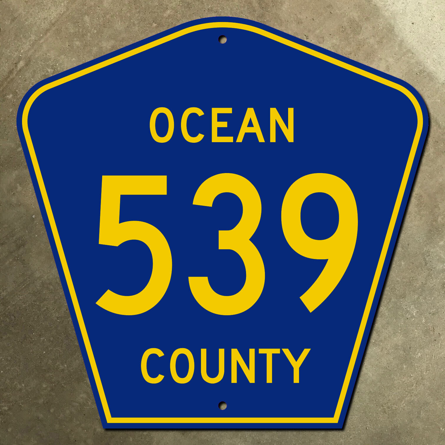 New Jersey Shore Ocean County route 539 highway marker road sign 1959 24x24