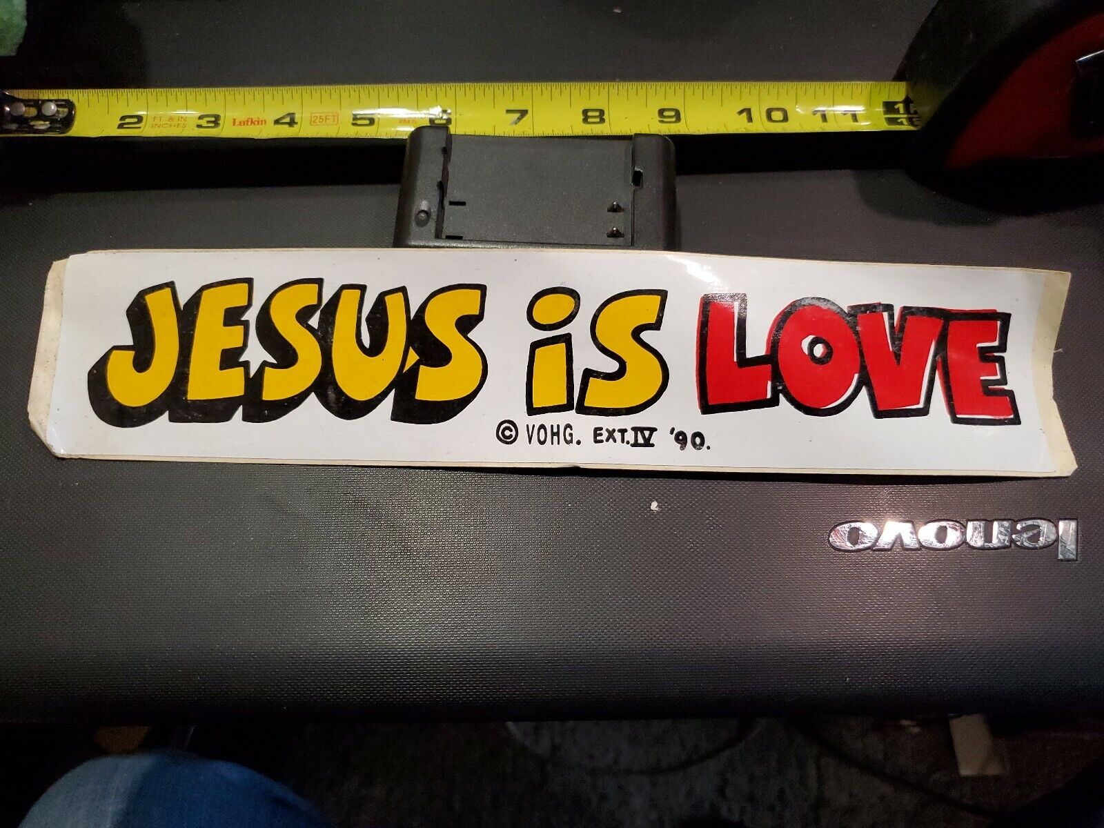 JESUS IS LOVE.  Vintage bumper sticker