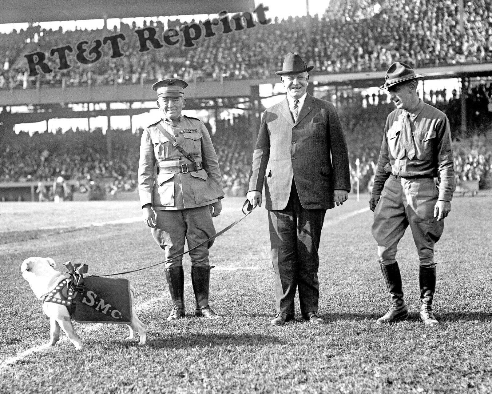 Photograph Gen Lejeune - Edwin Denby - Gen Butler SMC Stadium Year 1923 8x10