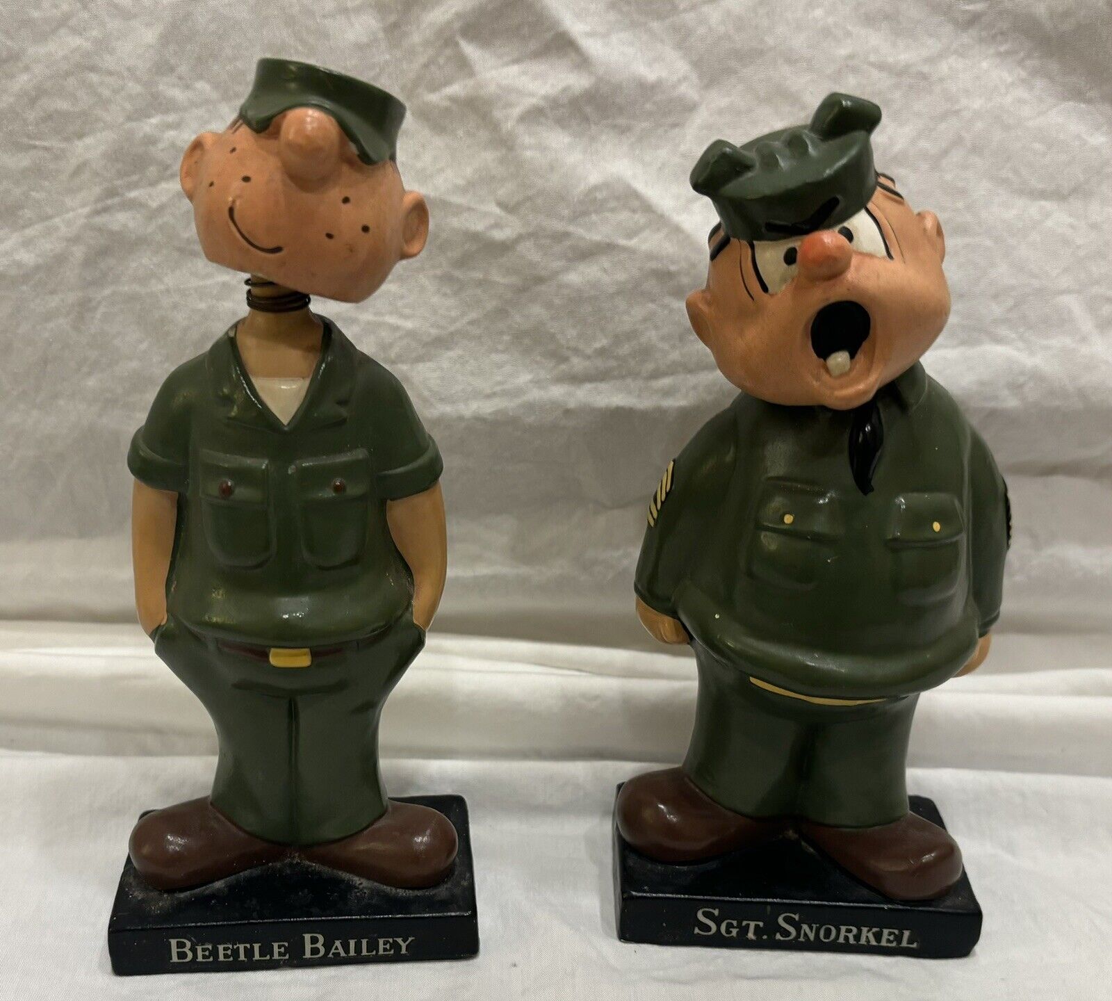 Beetle Baily And Sgt Snorkel bobble heads Very Rare Nice Condition King Features