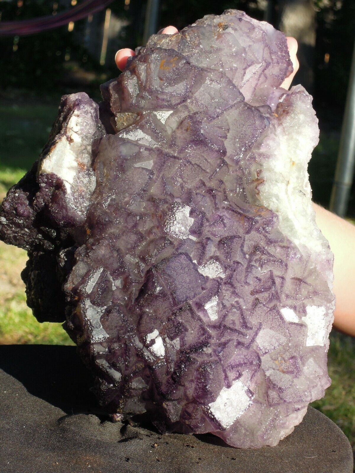 15.4 LB Large Stepped Purple Fluorite Mineral Specimen - Stunning Piece