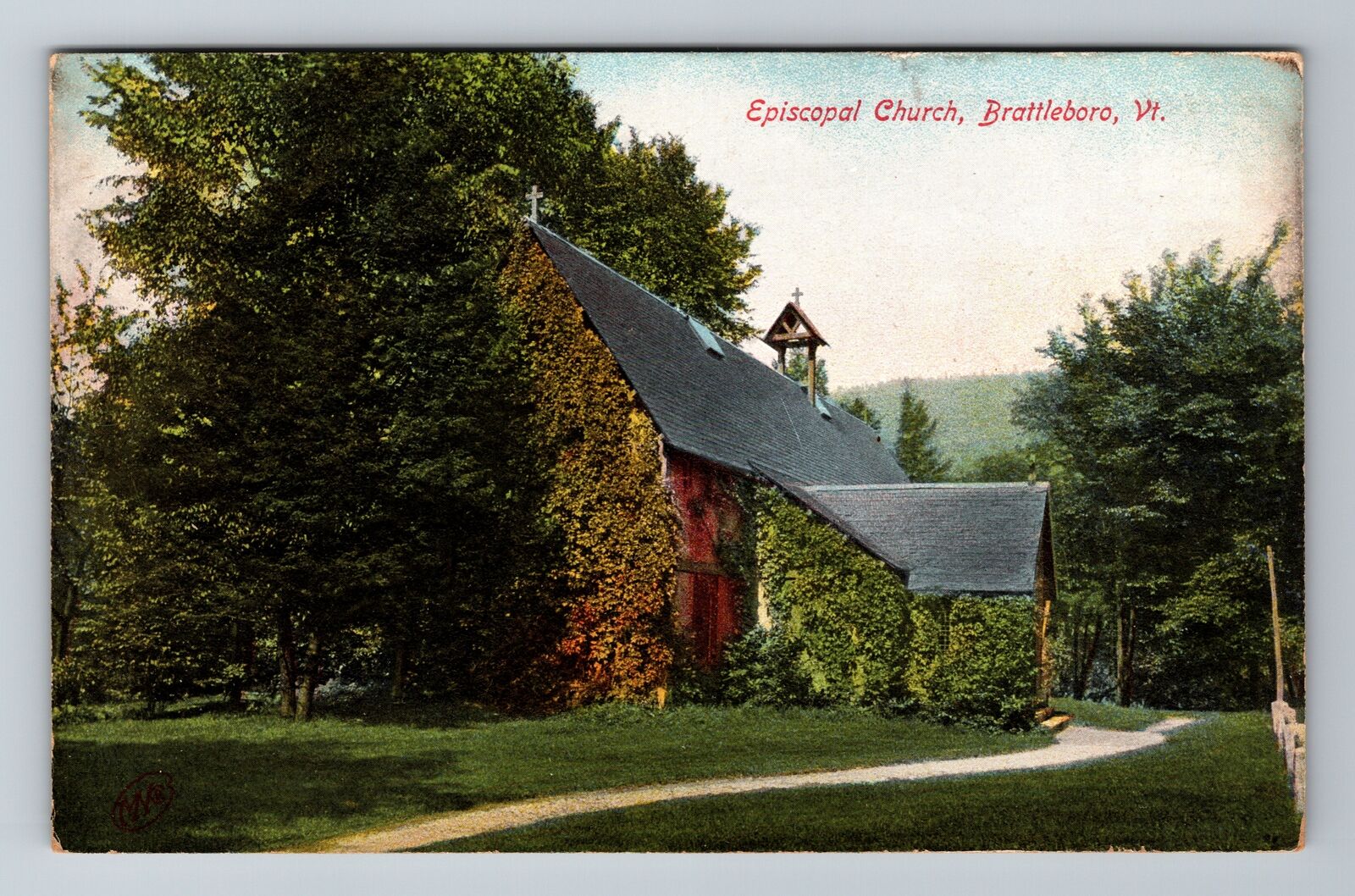 Brattleboro VT-Vermont, Episcopal Church, Religion, Vintage Souvenir Postcard
