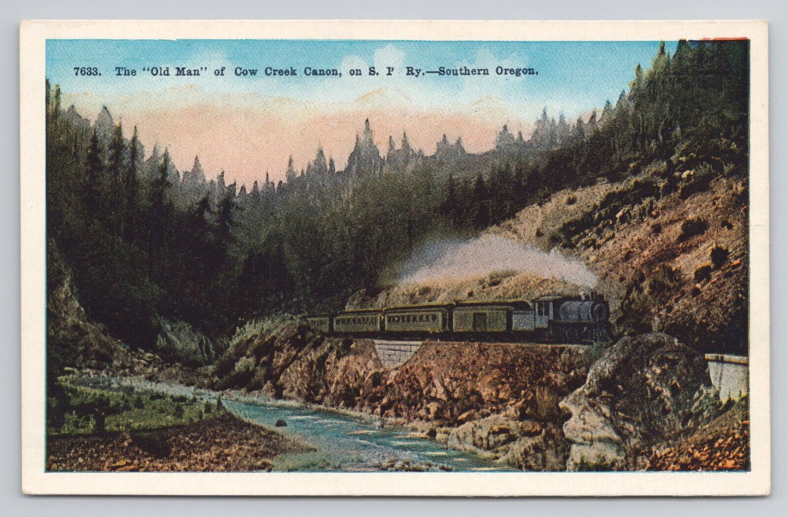 Postcard The Old Man of Cow Creek Canon on S IF Ry Southern Oregon