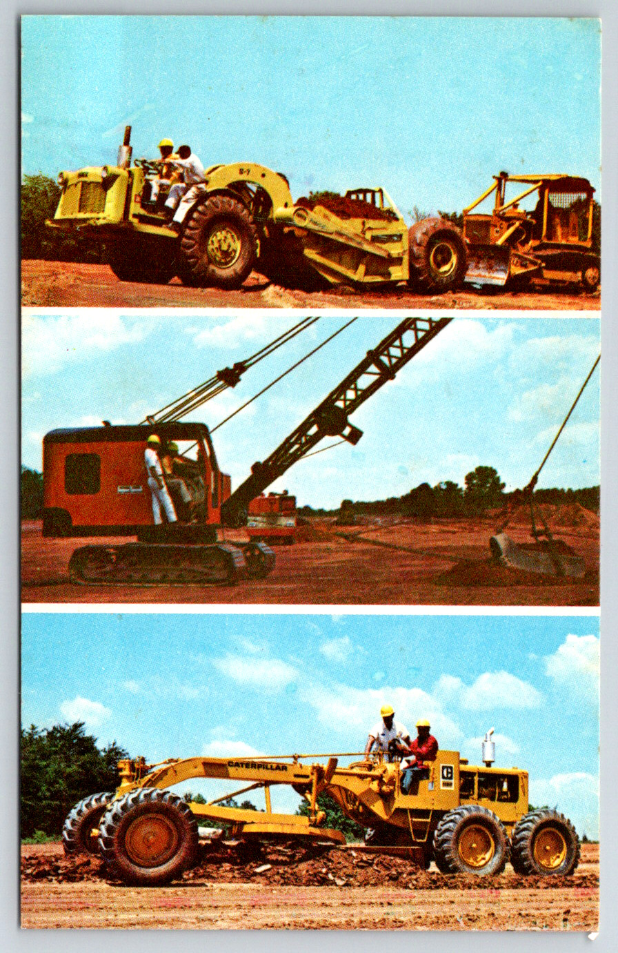 c1960s School Heavy Equipment Operation Charlotte NC Vintage Postcard