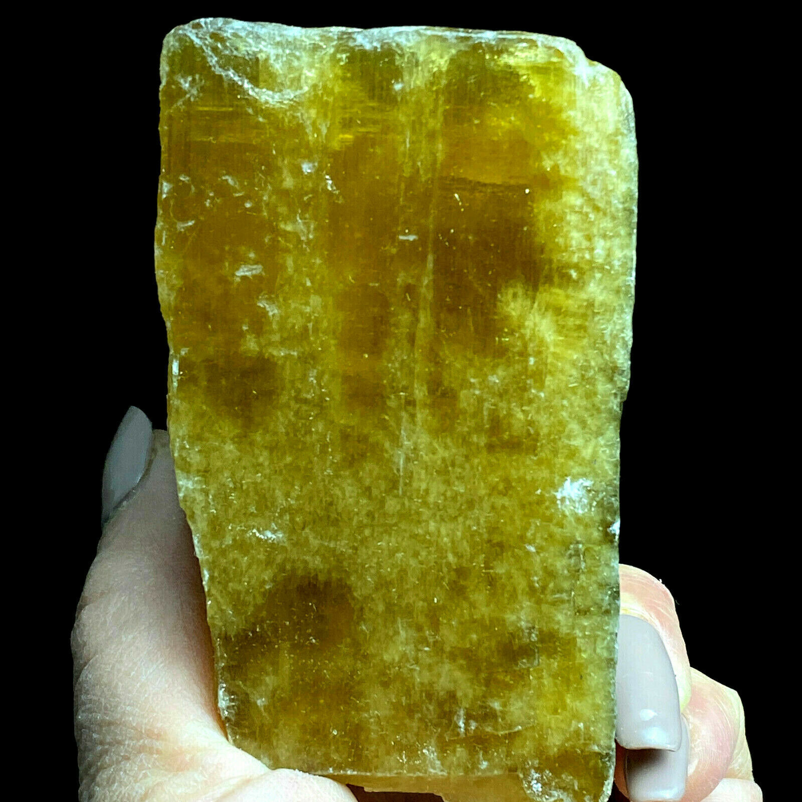 571g (1.3 LB)Natural Translucency Yellow Trapezoidal Barite Crystal Mineral