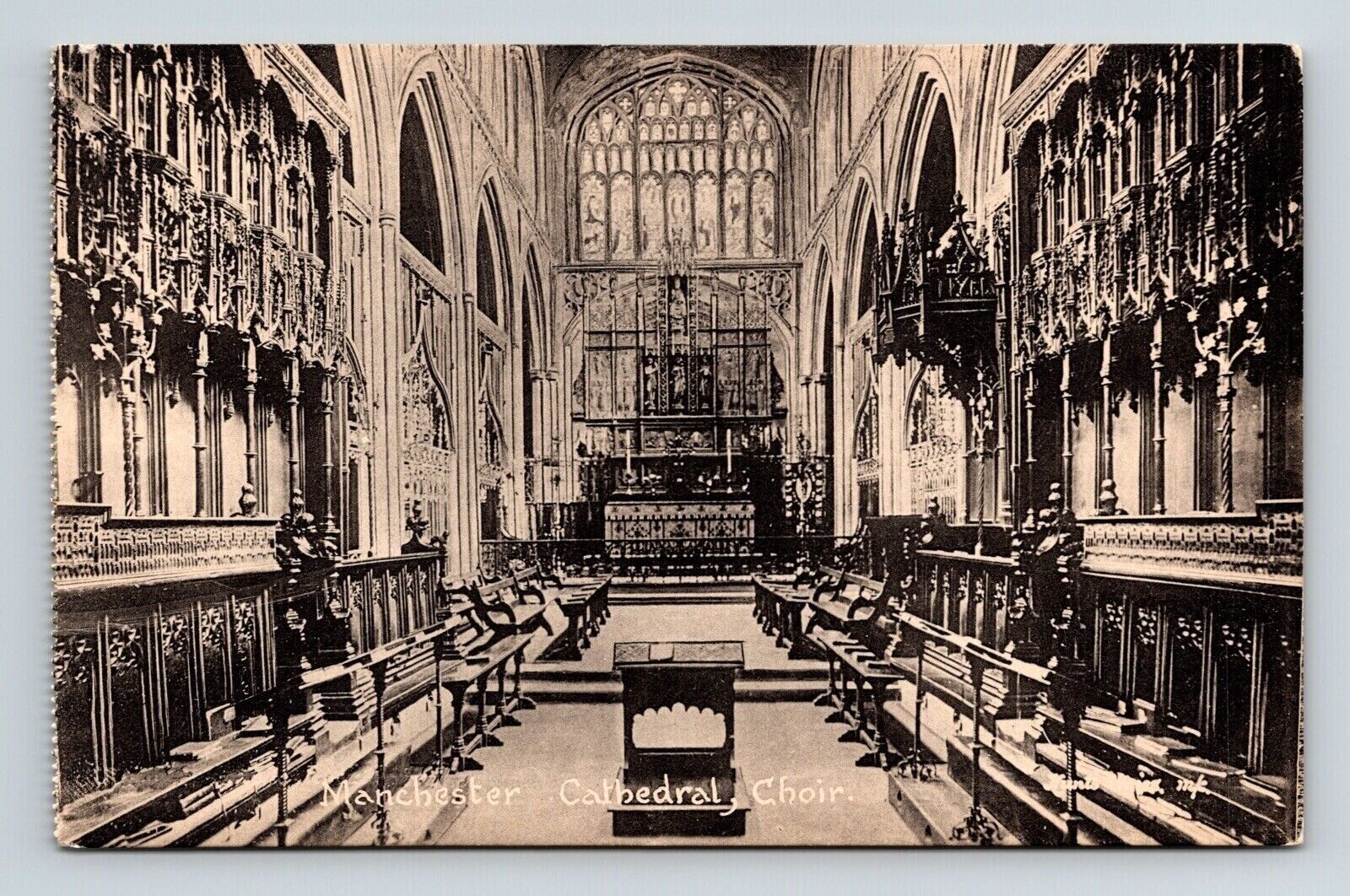 Manchester Cathedral Choir Antique Postcard UNP Unused DB