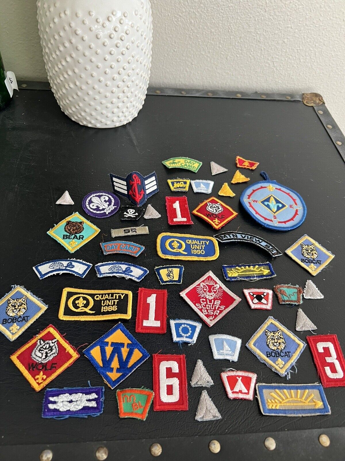 Lot Of 46 Vintage BSA Boy Scouts Badges Patches - Day Camp - Bear Bobcat 